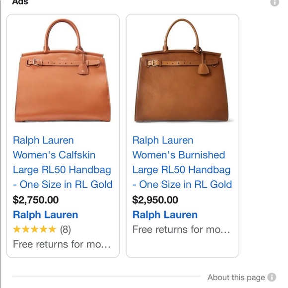 RALPH LAUREN COLLECTION structured tan burnished leather old money tote bag - Picture 2 of 12